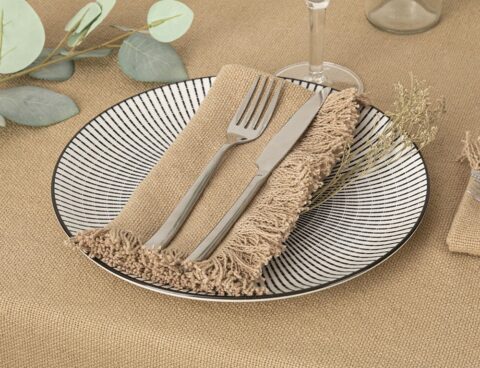 Τραπεζομάντηλα & Πετσέτες Δειπνου Napkin Cot Maha Lin 40X40 X2 Atmosphera 194372D