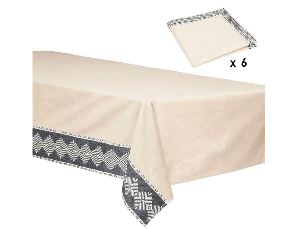 Τραπεζομάντηλα & Πετσέτες Δειπνου Napp 150X250+6 Serv Cot Iv Inu
