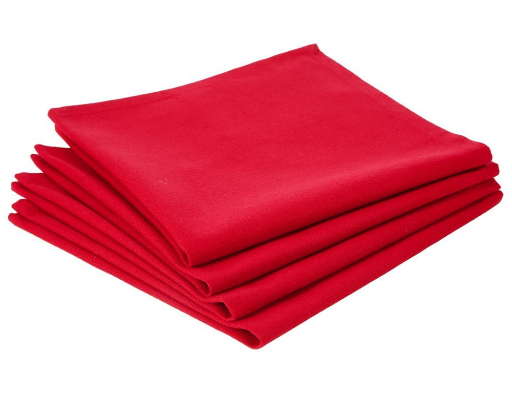 Τραπεζομάντηλα & Πετσέτες Δειπνου Red Cotton Napkins S/4