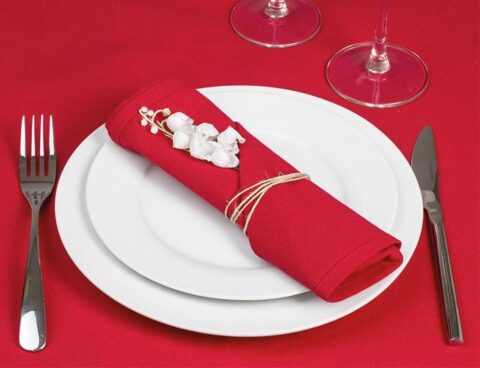 Τραπεζομάντηλα & Πετσέτες Δειπνου Red Cotton Napkins S/4