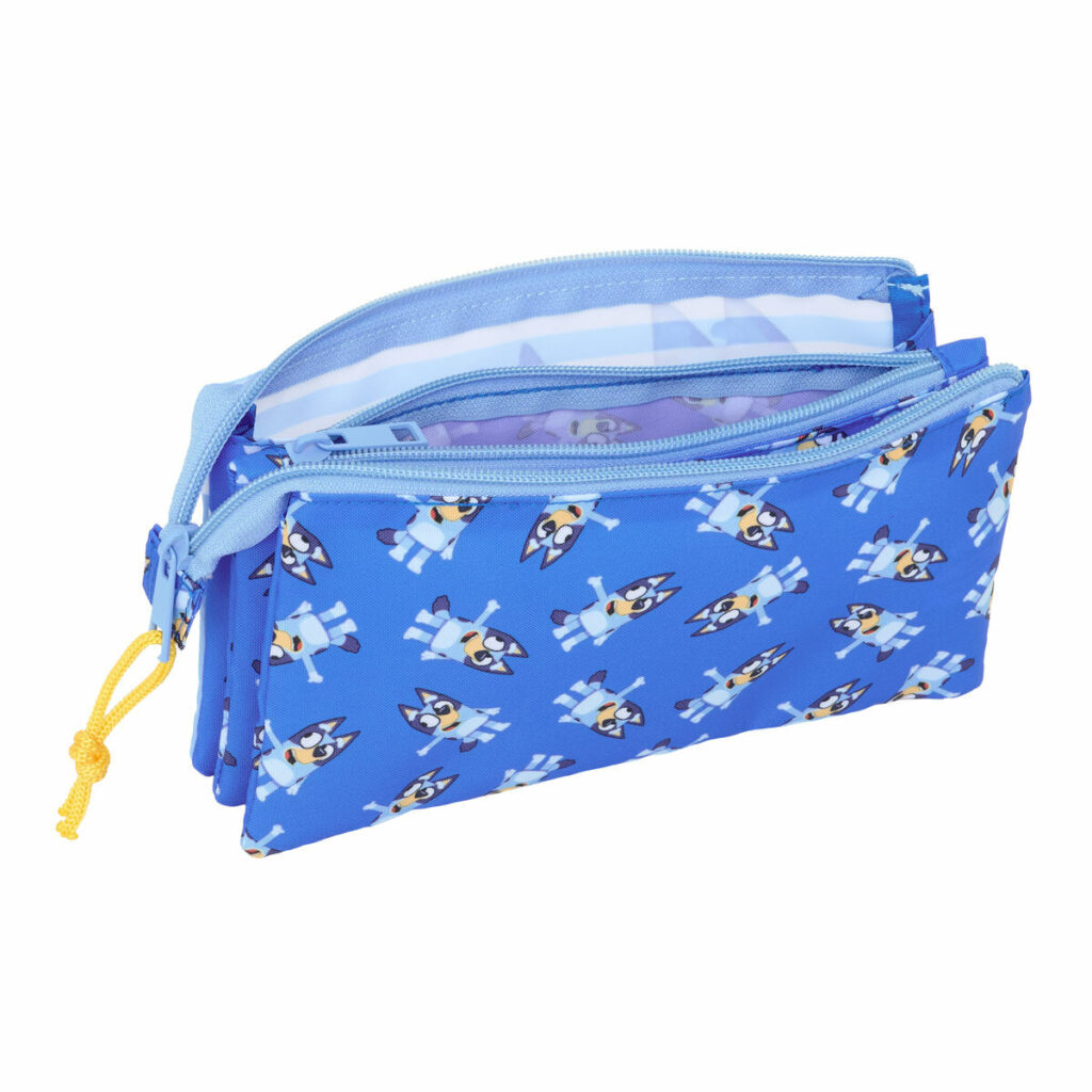 Τριπλή Κασετίνα Bluey Let's play Μπλε 22 x 12 x 3 cm