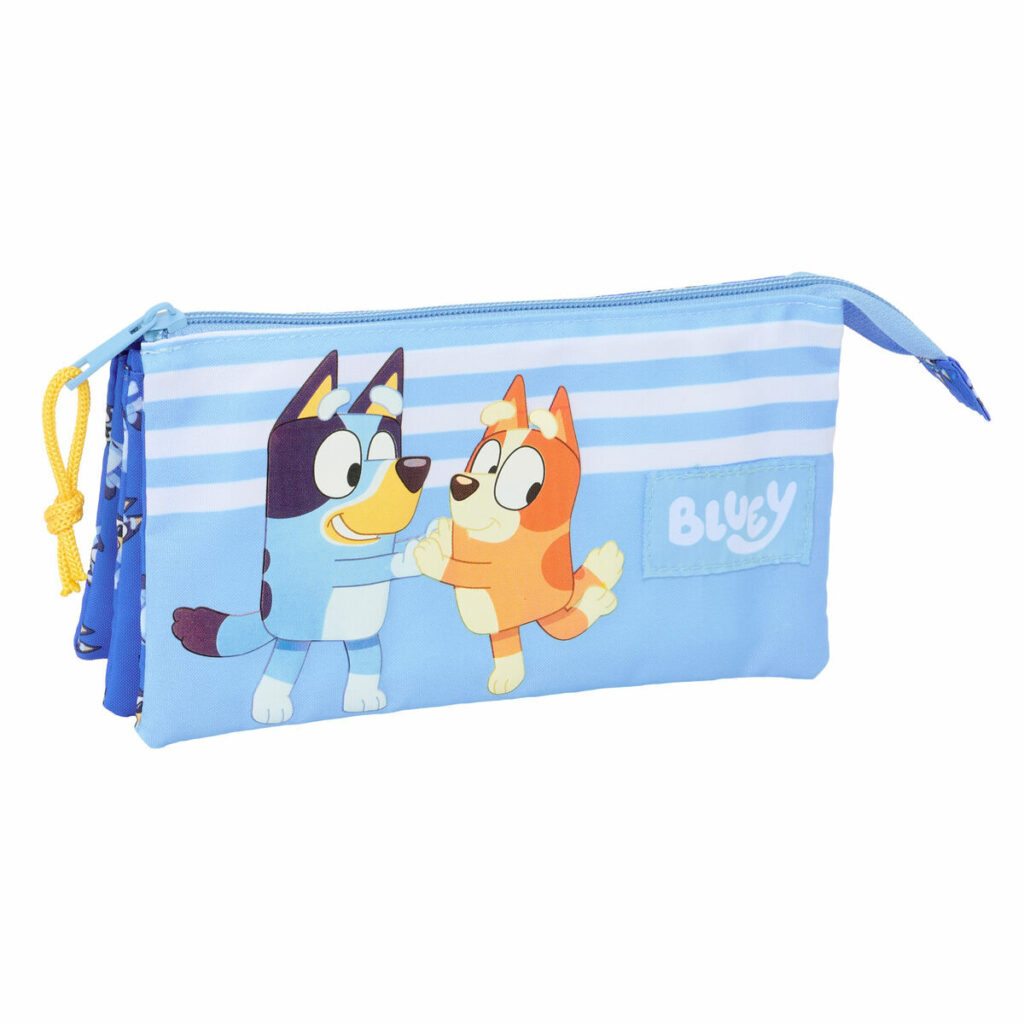 Τριπλή Κασετίνα Bluey Let's play Μπλε 22 x 12 x 3 cm