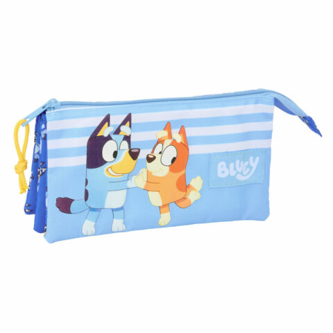 Τριπλή Κασετίνα Bluey Let's play Μπλε 22 x 12 x 3 cm