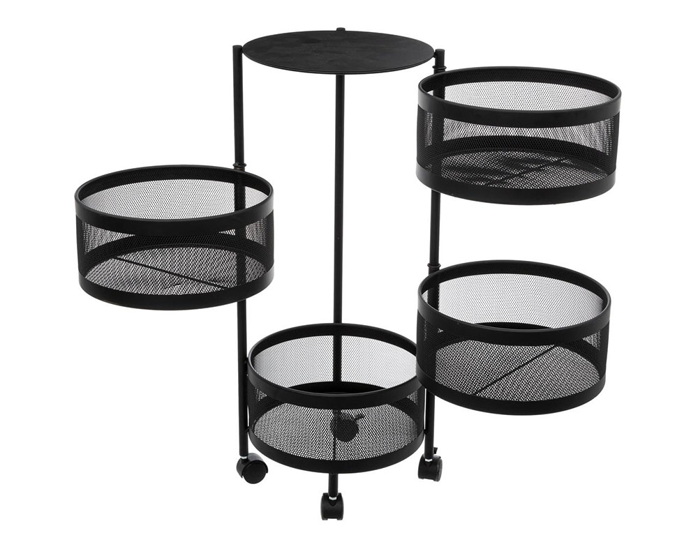 Τρόλεϊ Κουζίνας 4 Rotative Baskets Metal Troll