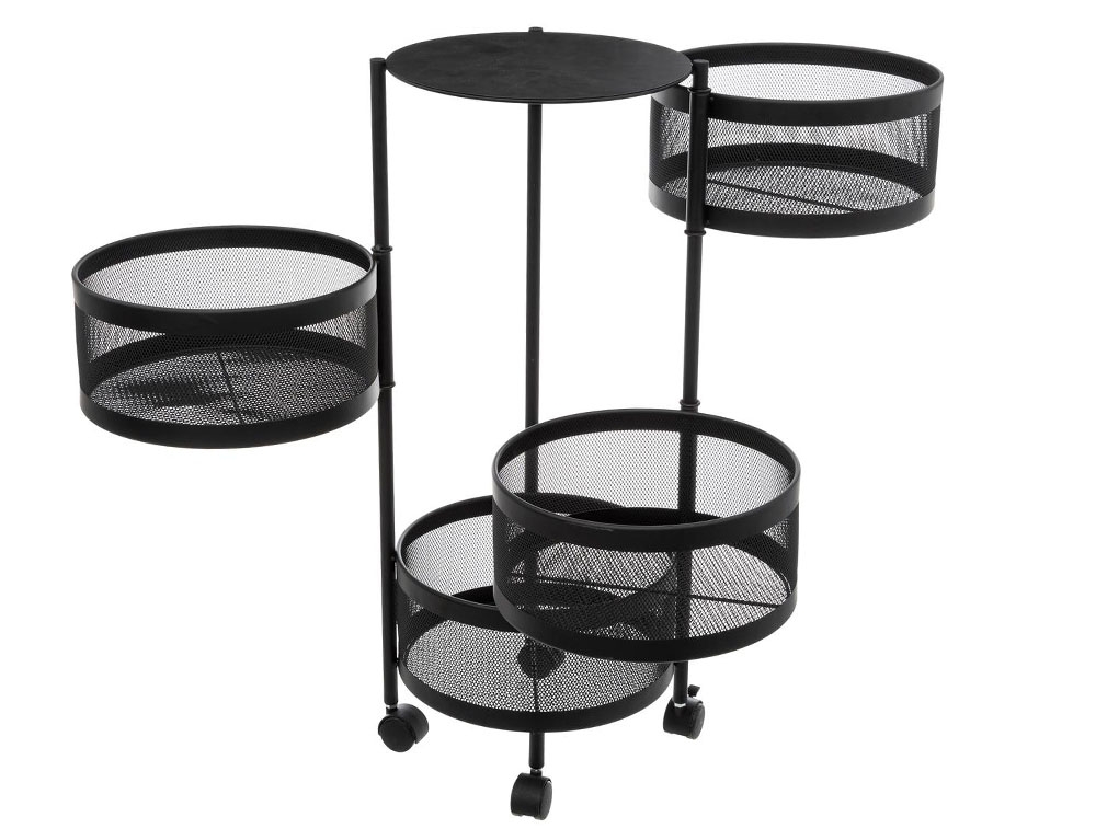 Τρόλεϊ Κουζίνας 4 Rotative Baskets Metal Troll