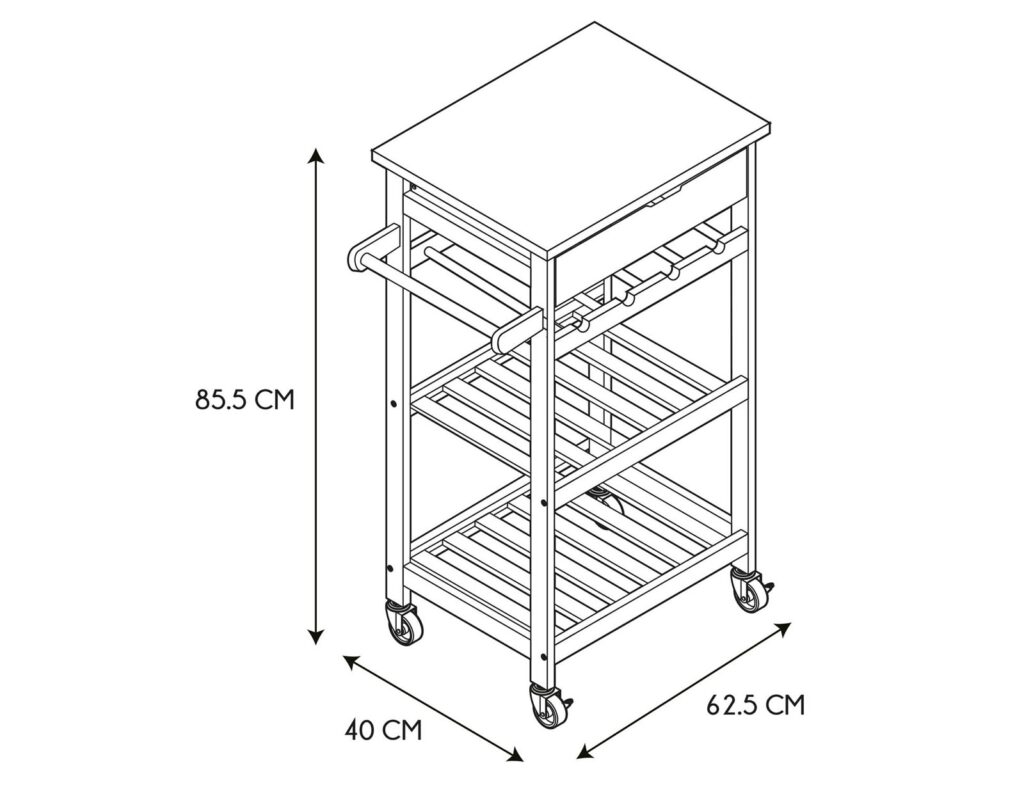 Τρόλεϊ Κουζίνας White Trolley 40X61X84.5Cm Hd7103