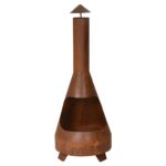 Τζάκι Εξωτερικού Χώρου Με Καμινάδα - 44X44X118Cm - Καφέ