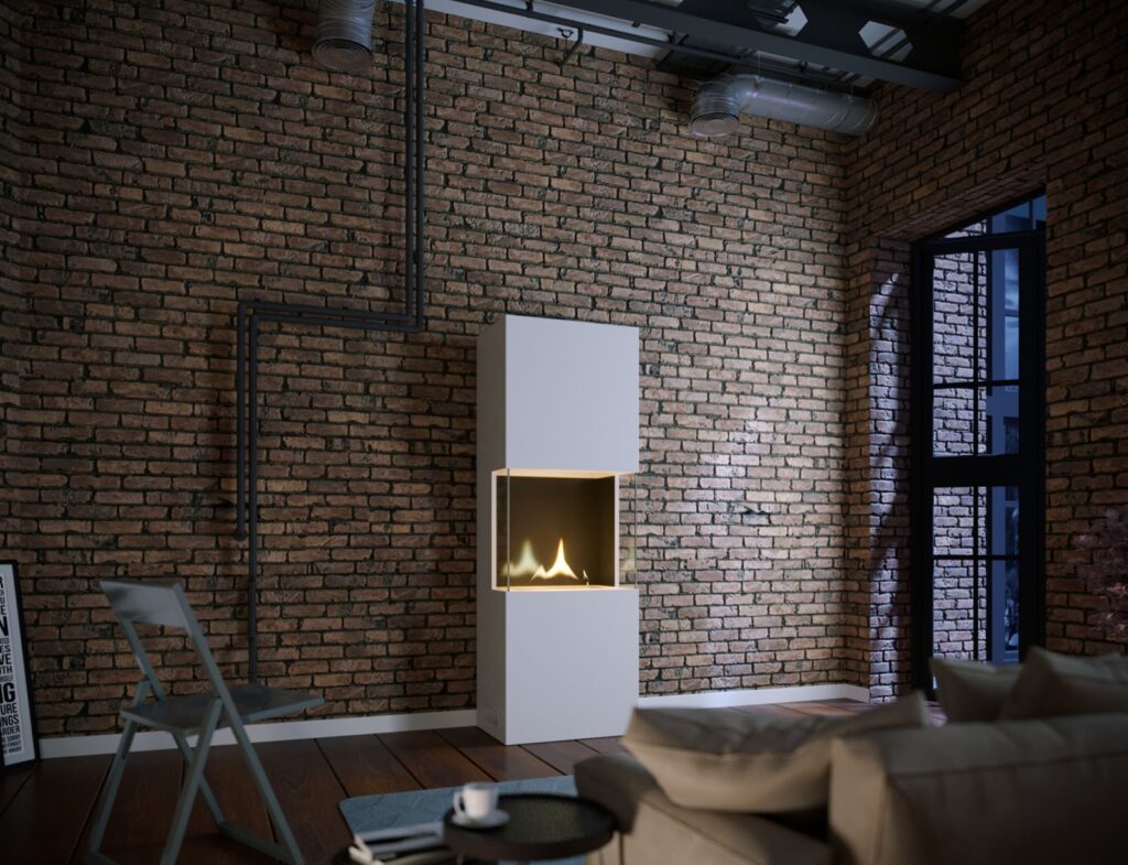 Τζάκι Indie Tenderflame - 50X34X170Cm - White