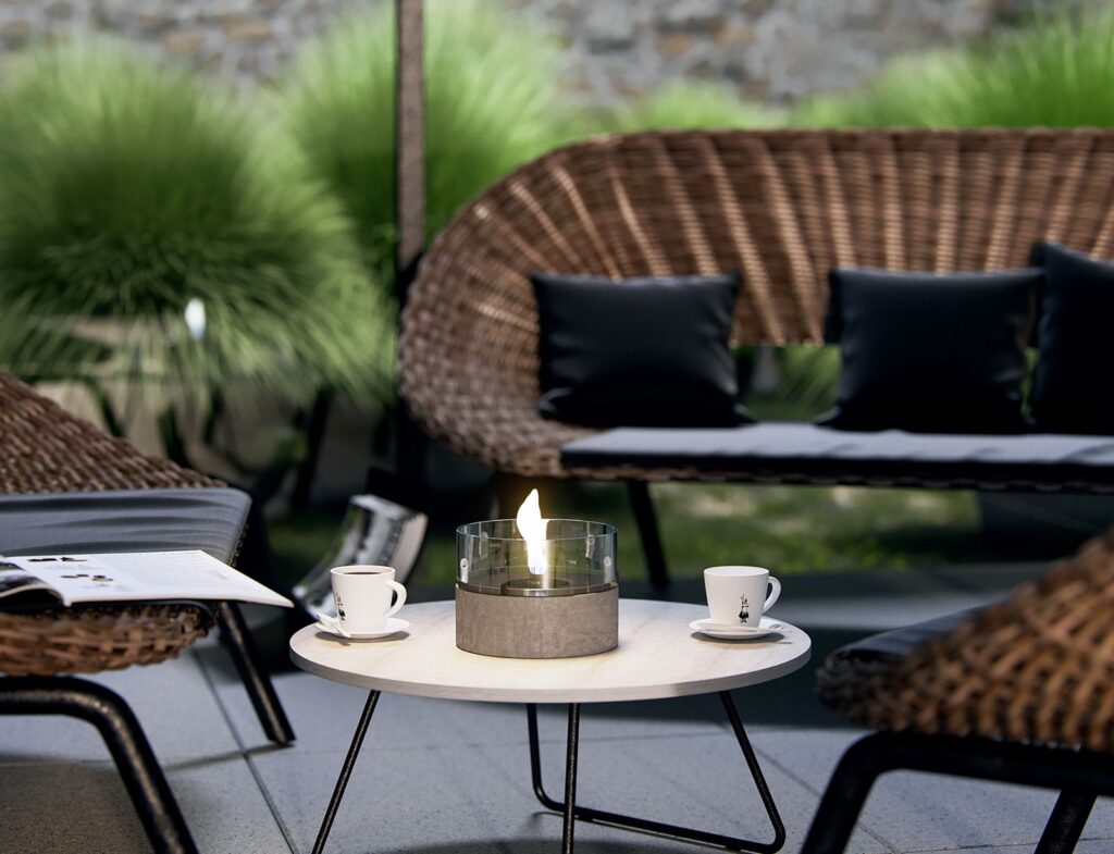 Τζάκια & Εστίες Φωτιάς Εσωτερικών Χώρων Cafe 18 Concrete Tenderflame Tf-200009