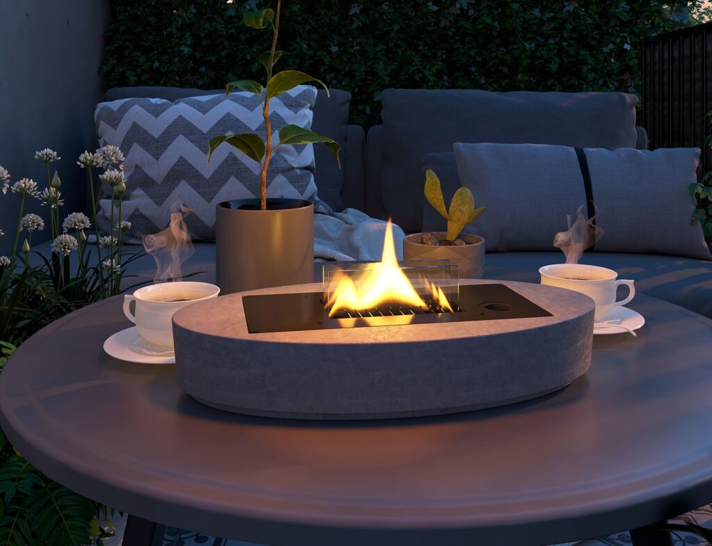 Τζάκια & Εστίες Φωτιάς Εσωτερικών Χώρων Carnation Concrete Tenderflame Tf-100153