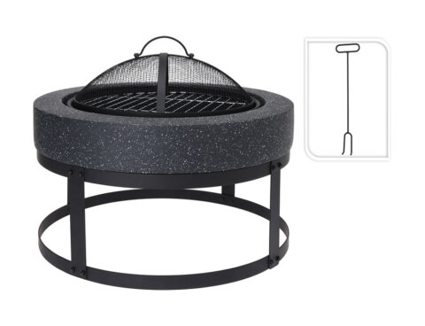 Τζακια Και Εστίες Φωτιάς Βεράντας - Κήπου Fire Bowl Mgo With Bbq Rack Cm7000260