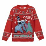 Unisex Μπλούζα Ζέρσεϊ Stitch Κόκκινο 8 Ετών