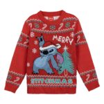 Unisex Μπλούζα Ζέρσεϊ Stitch Κόκκινο 8 Ετών