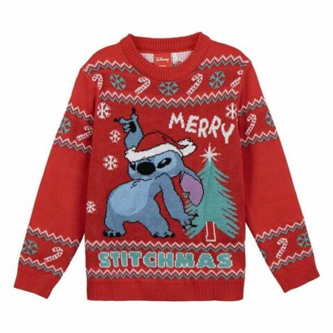 Unisex Μπλούζα Ζέρσεϊ Stitch Κόκκινο 8 Ετών