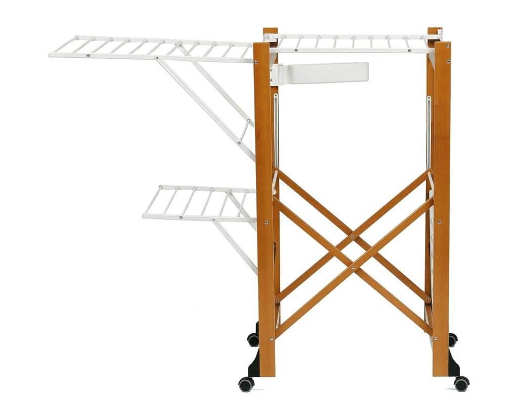 Ξύλινη Απλώστρα Gabbiano Arit - 175X67X105Cm - Φυσικό
