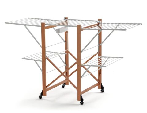 Ξύλινη Απλώστρα Gabbiano Arit - 175X67X105Cm - Φυσικό