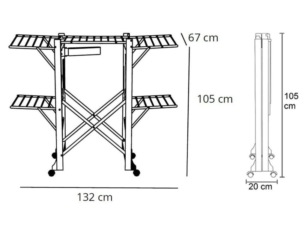 Απλώστρα Aliante Arit - 132X67X105Cm - Μαύρο