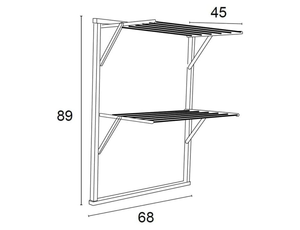 Απλώστρα Klaus Arit - 68X45X89Cm - Λευκό
