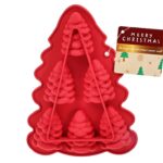 Χριστουγεννιάτικη Ζαχαροπλαστική Stand Red Cake Form Xmas Tree Des Silicone