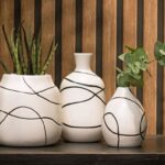 Διακόσμητικά Στοιχεία Vase Ceramic White, Black (W/H/D) 16X15X16Cm