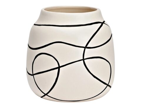 Διακόσμητικά Στοιχεία Vase Ceramic White, Black (W/H/D) 16X15X16Cm