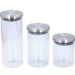 Δοχεία Τροφίμων Storage Jars 3 Pc Alpina Gl/Ss Borocilicate Cb
