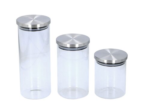 Δοχεία Τροφίμων Storage Jars 3 Pc Alpina Gl/Ss Borocilicate Cb