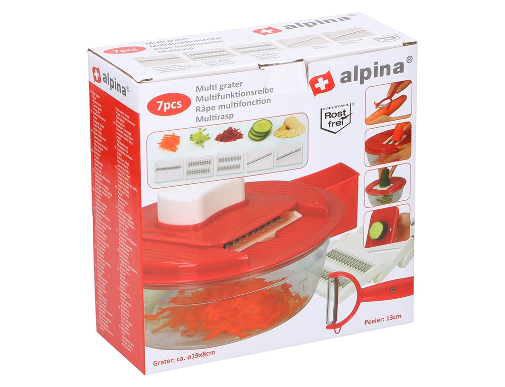 Εργαλεία Μαγειρικής Multi Grater Alpina 7Pcs 19X19X8Cm Ps/Pp/Ss Cb 372