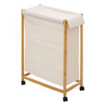 Καλάθια Για Άπλυτα Bamboo Laundry Basket +Wheels 200104