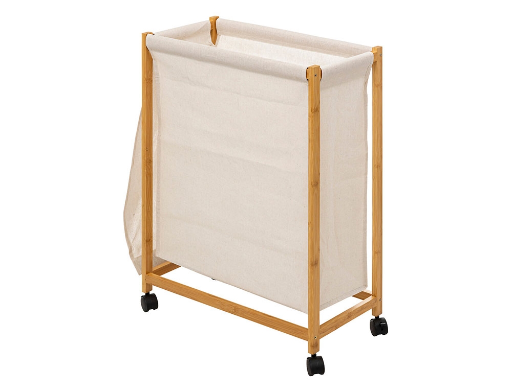 Καλάθια Για Άπλυτα Bamboo Laundry Basket +Wheels 200104