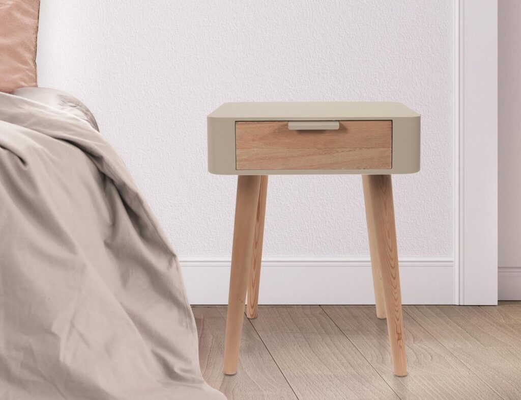 Κομοδίνα Bedside Drawer 1 Taupe Wood Hd7334