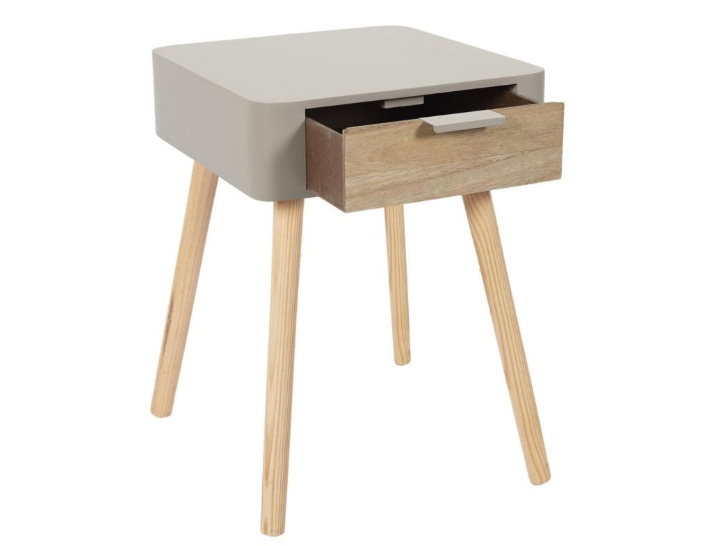 Κομοδίνα Bedside Drawer 1 Taupe Wood Hd7334