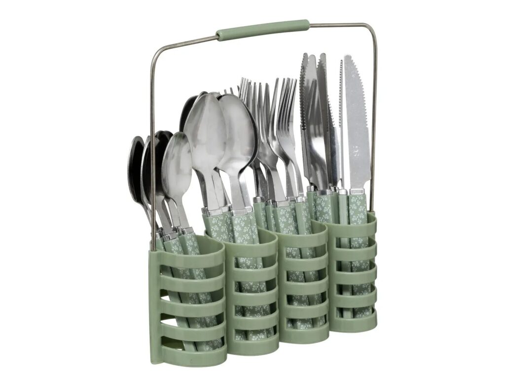 Μαχαιροπίρουνα Set Cutlery 24P Geo + Rc Green Secret_De_Gourmet 1