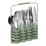 Μαχαιροπίρουνα Set Cutlery 24P Geo + Rc Green Secret_De_Gourmet 1