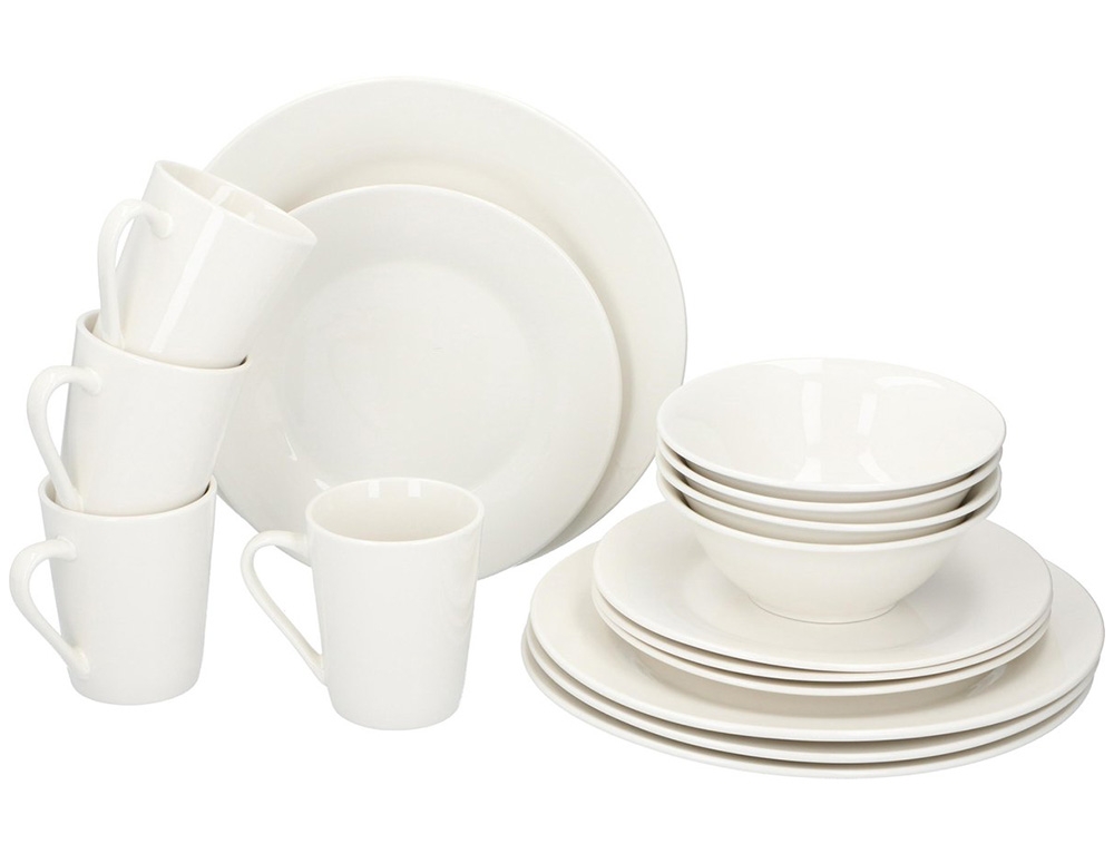 Πιάτα - Σετ Δείπνου/Καφέ Dinnerset Alpina 16Pcs White Sw Cb