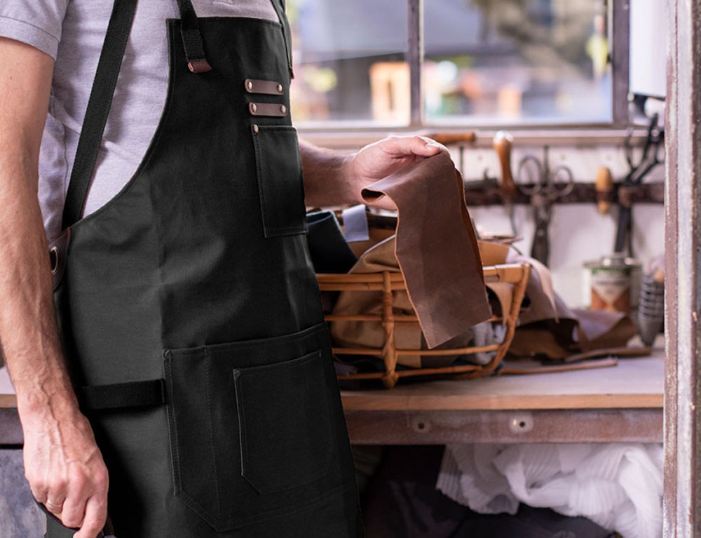 Ποδιές Κουζίνας Coated Canvas And Leather Apron Livoo Gs166N