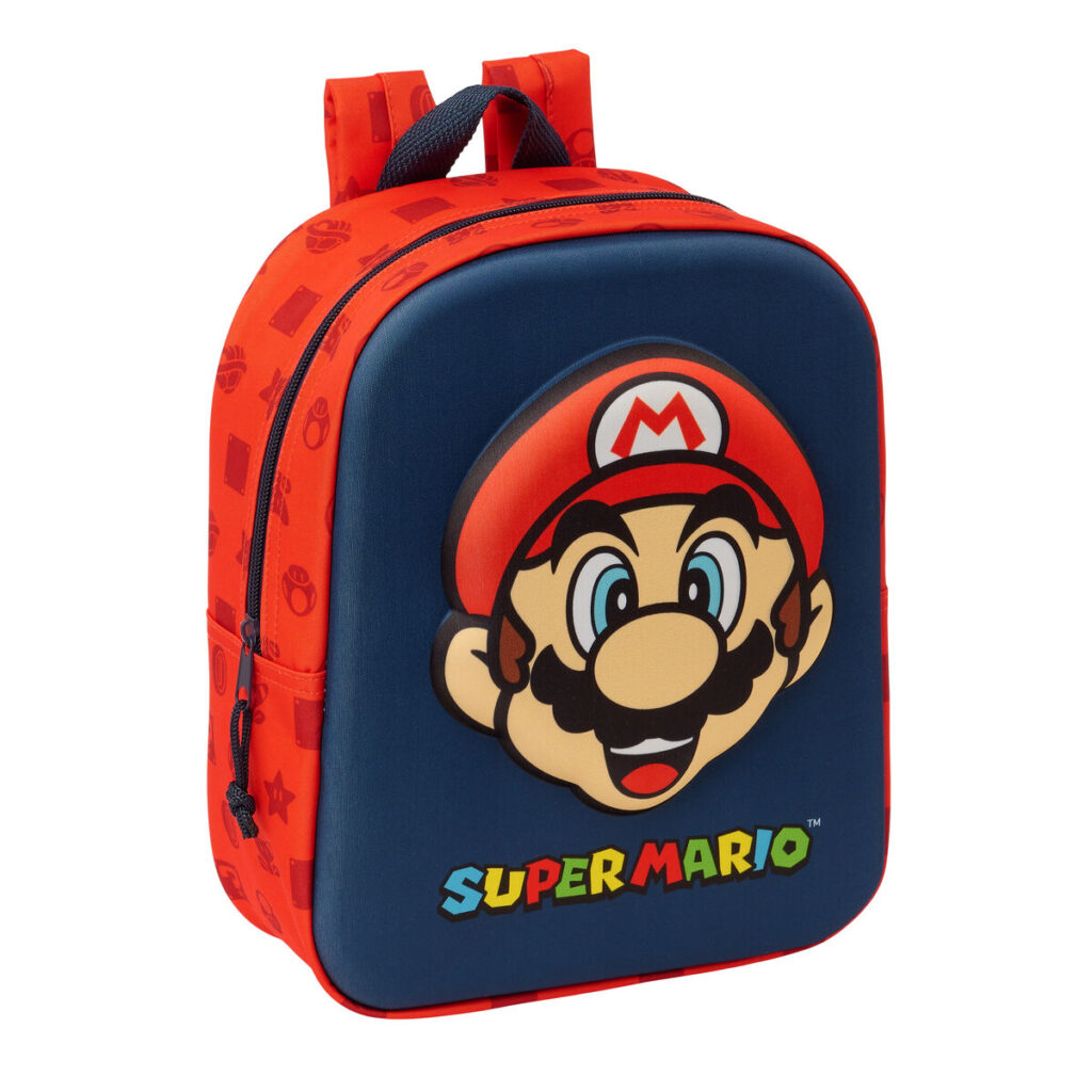 Σχολική Τσάντα Super Mario Κόκκινο Ναυτικό Μπλε 22 x 27 x 10 cm