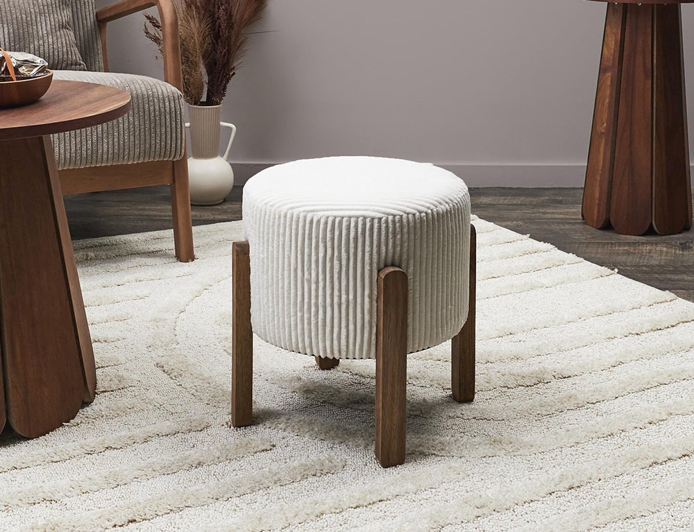 Σκαμπό & Πουφ Scott Beige Side Stool Hd0337