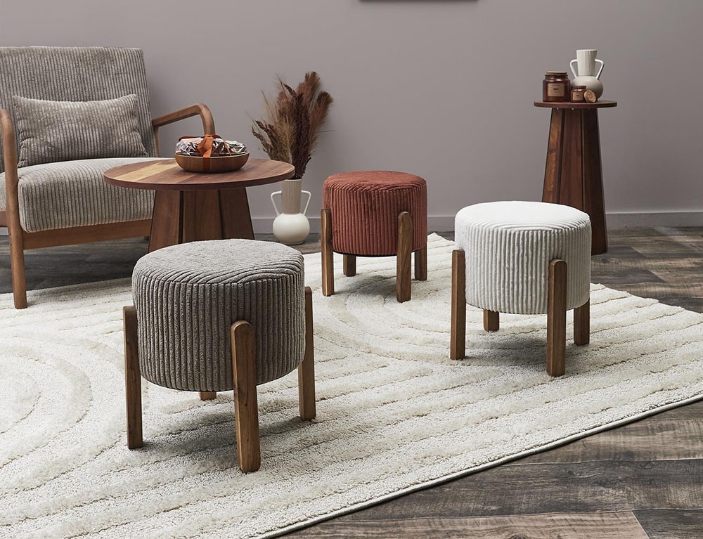Σκαμπό & Πουφ Scott Beige Side Stool Hd0337