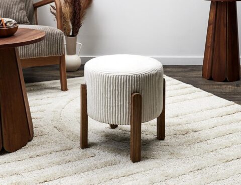 Σκαμπό & Πουφ Scott Beige Side Stool Hd0337