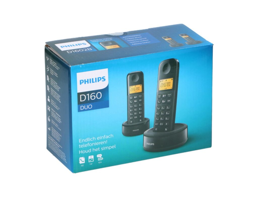 Σταθερά Τηλέφωνα Ασύρματα / Ενσύρματα Telephone D1602B/01 Dual Abs Philips Cordless,1,6