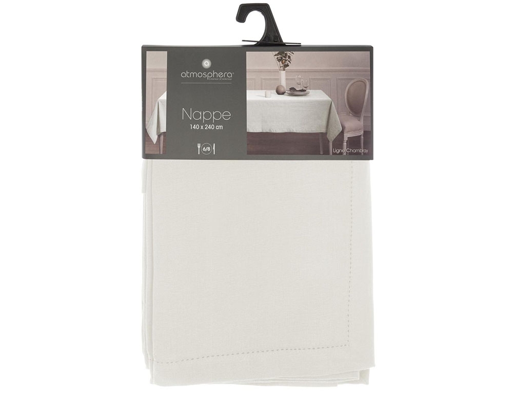 Τραπεζομάντηλα & Πετσέτες Δειπνου Tablecloth Cham Jane Wh140X240 Atmosphera 146340Z