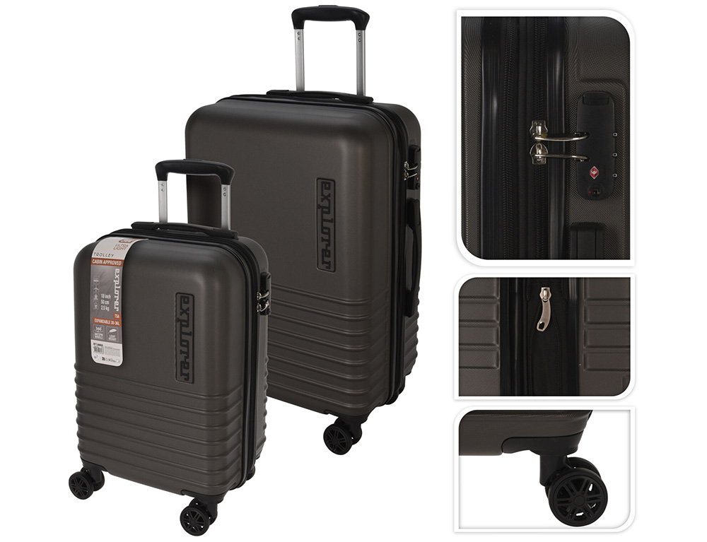 Τσάντες & Βαλίτσες Ταξιδιού Trolley Set Explorer 2Pcs Dark Grey Dg9001010