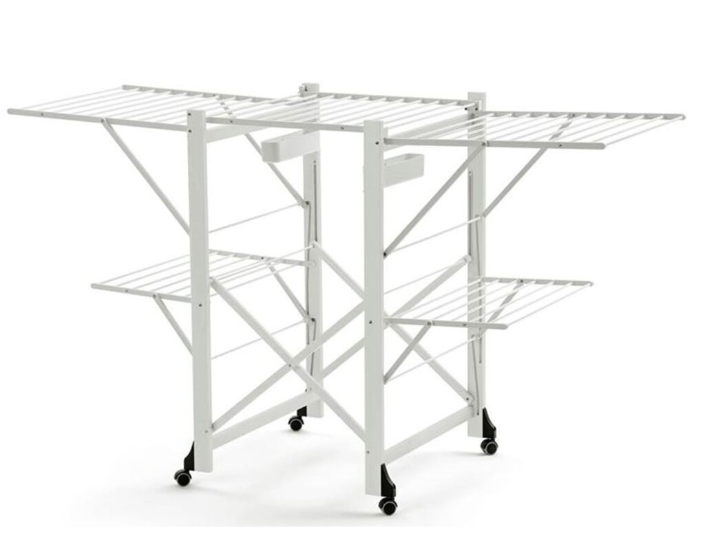 Ξύλινη Απλώστρα Gabbiano Arit - 175X67X105Cm - Λευκό