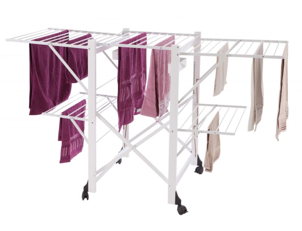 Ξύλινη Απλώστρα Gabbiano Arit - 175X67X105Cm - Λευκό