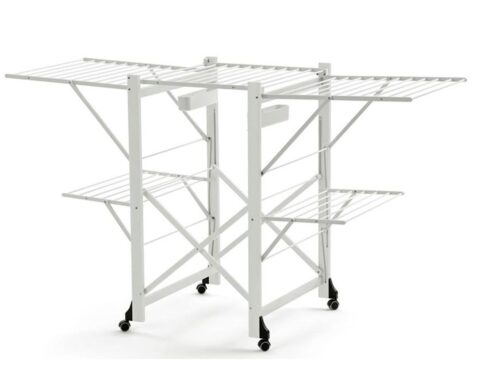 Ξύλινη Απλώστρα Gabbiano Arit - 175X67X105Cm - Λευκό