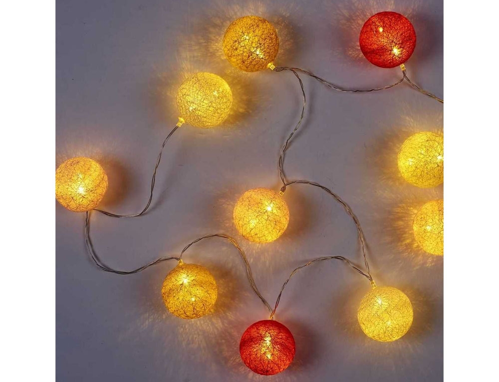 Διακοσμητικές Γιρλάντες Led 10 Led Ball String Lights Pinktaupe Shades La10064