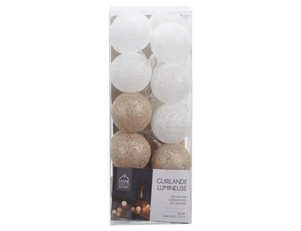 Διακοσμητικές Γιρλάντες Led 20 Led Ball String Lights Golden White Shades La10