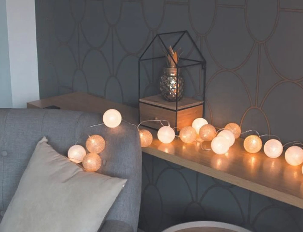 Διακοσμητικές Γιρλάντες Led 20 Led Ball String Lights Golden White Shades La10