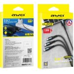 Καλώδιο φόρτισης & data 3in1 - Fast Charge - CL-972 - 1.2m - AWEI - 888155 - Black
